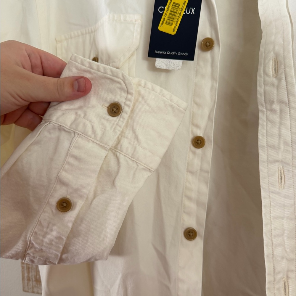 Men's Cream Button-Up Jacket/Shirt - Picture 4 of 4